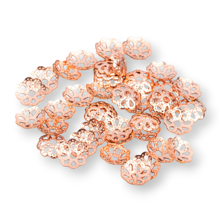 Copas De Latón Perforadas 07mm 120gr Oro Rosa