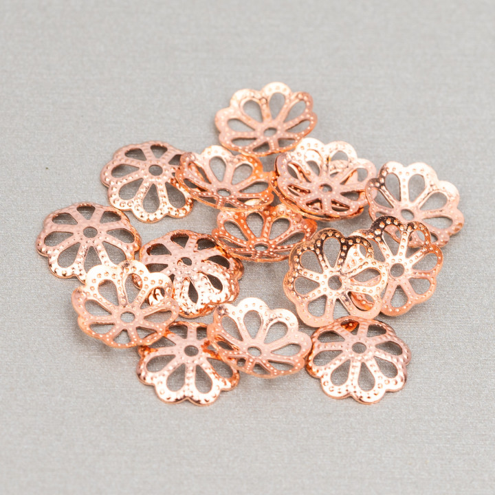 Coupelles Laiton Perforées 10mm 120gr Or Rose