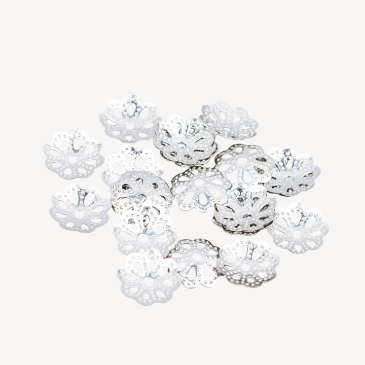 Coupelles Laiton Perforées 10mm 120gr Rhodié