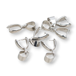 Haken für Anhänger Messing 13 mm 200 Stück Rhodium