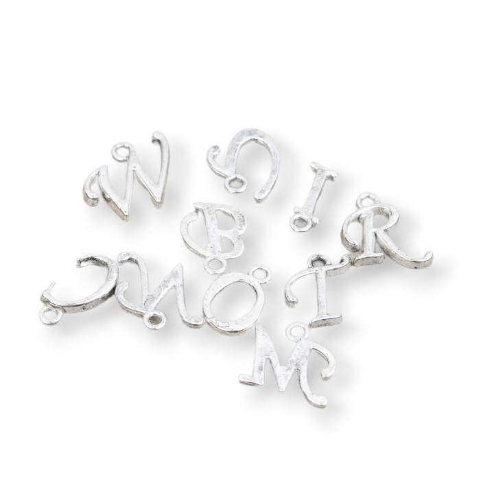 Pendentifs Laiton Lettres Alphabet 100gr Rhodié