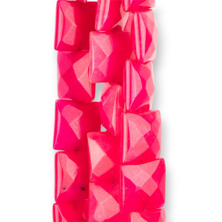 Jade Fucsia Cuadrado Facetado Plano 14mm