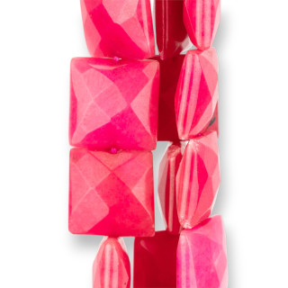 Fuchsia Jade quadratisch facettiert flach 25mm