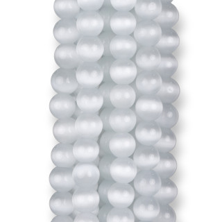 Occhio Di Gatto Bianco Tondo Liscio  6mm