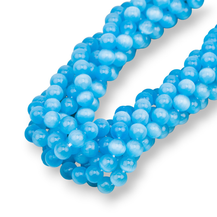 Λείο Στρογγυλό Γαλάζιο Μάτι Γάτας 06mm