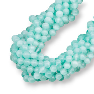 Cat's Eye Vert Sarcelle Ronde Lisse 06mm