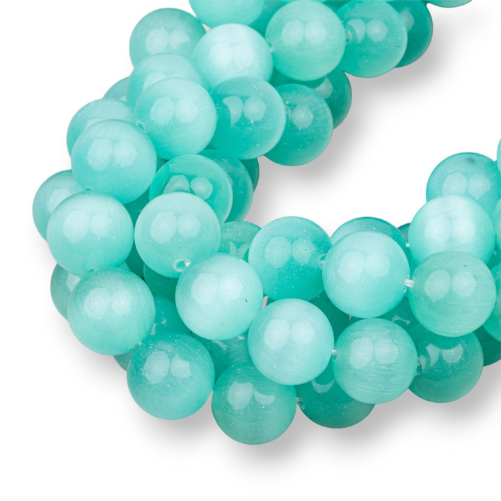 Katzenauge blaugrün rund glatt 12mm