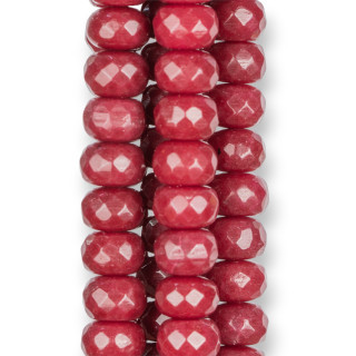 Rubellite Jade Faceted Rondelle 8x5mm