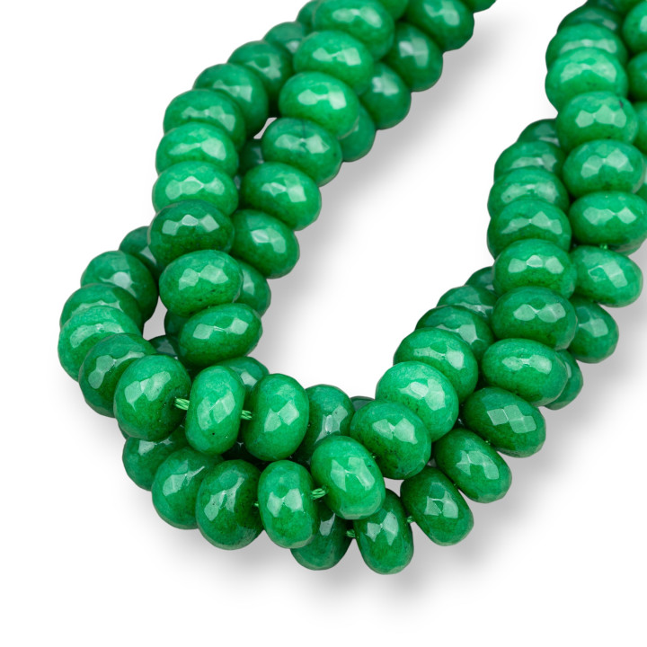 Jade Esmeralda Rondelle Facetado 10x6mm Transparente