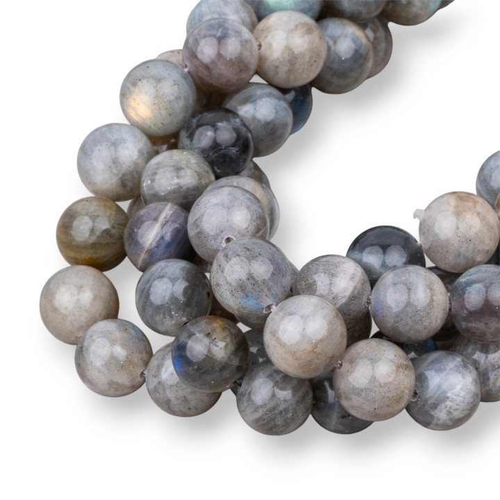Labradorite Ronde Lisse Grise 14mm
