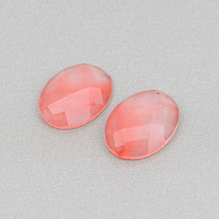 Facettierter Ovaler Kristall Cabochon 13x18mm 10St Rot