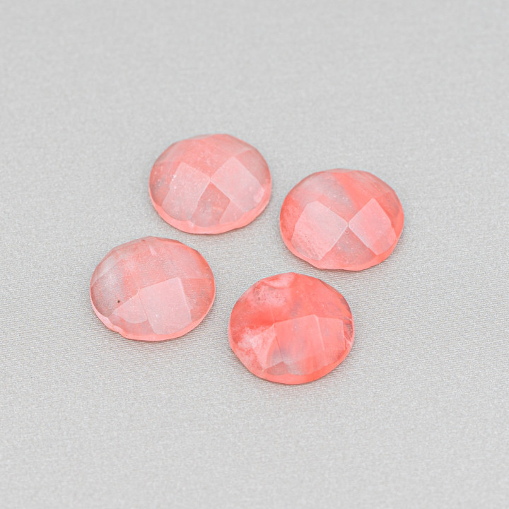 Round Faceted Crystal Cabochon 15mm 10pcs