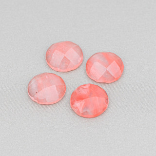 Στρογγυλό Faceted Crystal Cabochon 15mm 10τμχ Κόκκινο