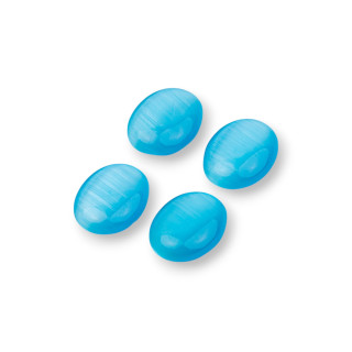 Cat Eye Cabochon Set Oval 8x10mm 40St Hellblau