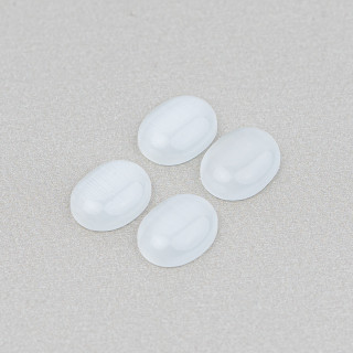 Οβάλ Σετ Cat's Eye Cabochon 8x10mm 40τμχ Λευκό