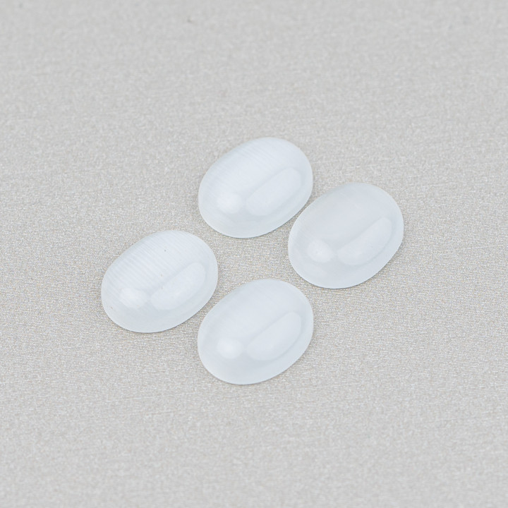 Οβάλ Σετ Cat's Eye Cabochon 8x10mm 40τμχ Λευκό