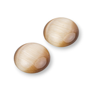 Synt Cat Eye Cabochon rund 16 mm 30 Stück Braun