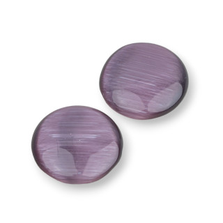 Synt Cat Eye Cabochon Rund 16mm 30St Lila