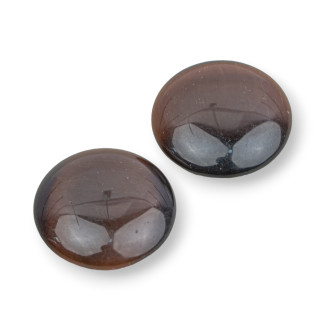 Cabochon Di Occhio Di Gatto Synt Tondo 20mm 25pz Marrone Scuro