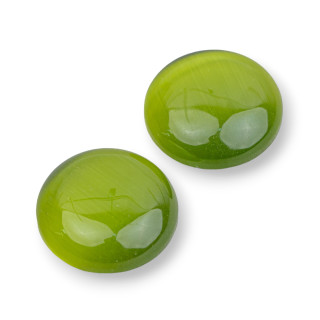 Synt Ojo De Gato Cabochon Redondo 20mm 25uds Verde Bosque