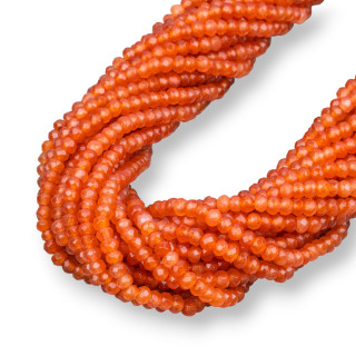 Arandelas Jade Naranja Facetadas 4x3mm