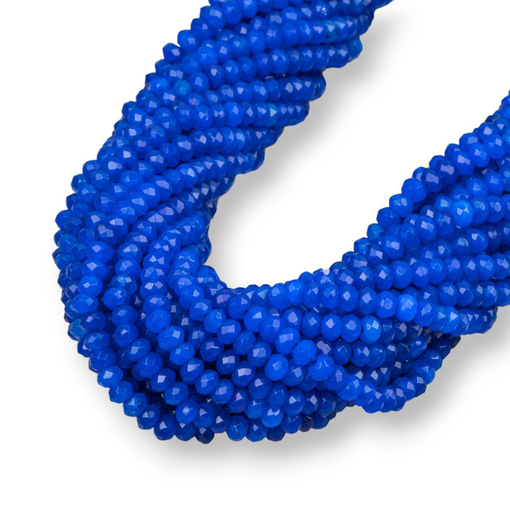 Jade Bleu Rondelles Facettes 4x3mm Bleu Electrique