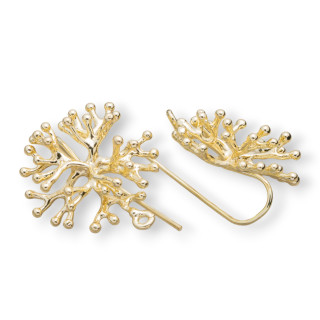 Bases Pour Boucles d'Oreilles Crochet Bronze Brindilles Corail Fantaisie 27x30mm 5 Paires Doré