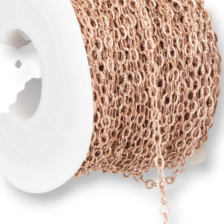 Sunflower Oval Steel Chain 2.6x3.5mm 0.5 Wire 20 Meters Rose Gold