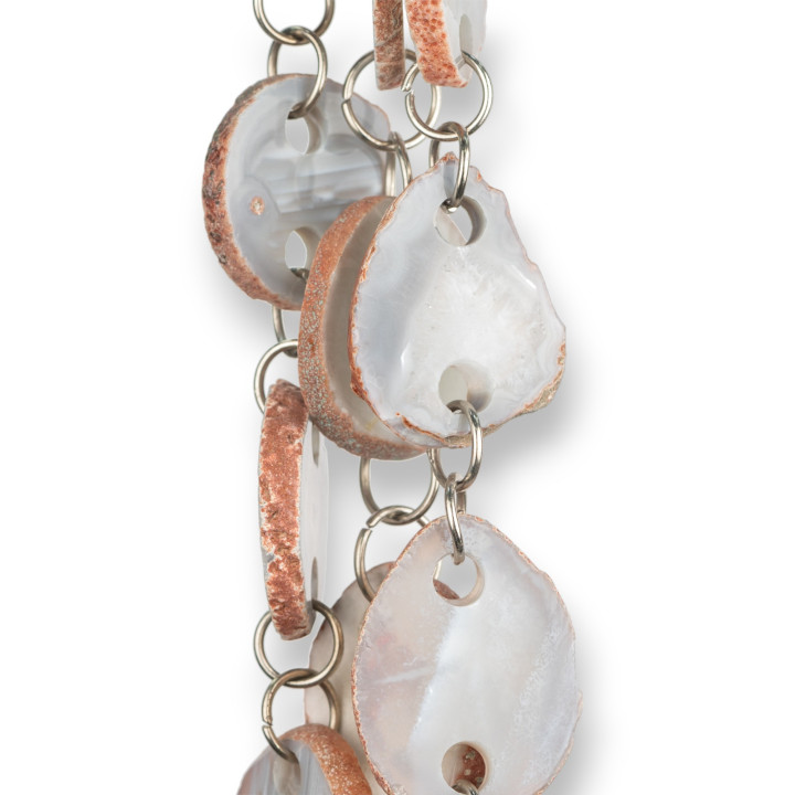 Malla marinara de ágata gris cruda 9 piezas 30-55 mm