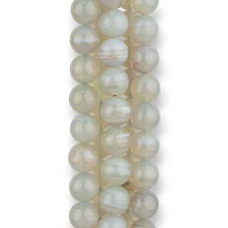 Glatter runder grauer Chalcedon 10 mm