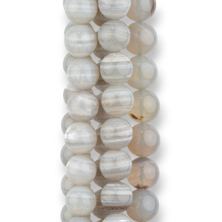 Calcédoine Grise Ronde Lisse 12mm