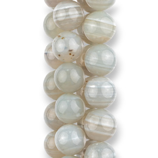 Glatter runder grauer Chalcedon 14 mm