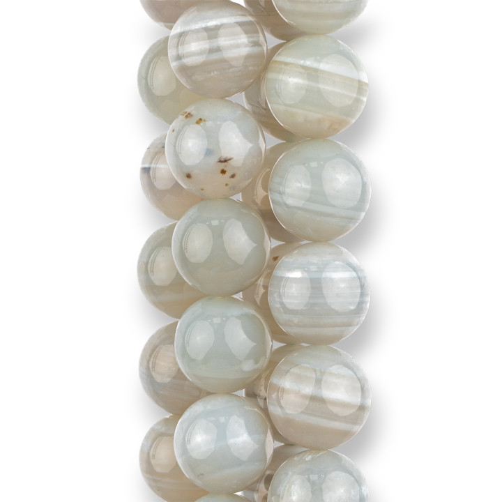 Glatter runder grauer Chalcedon 14 mm