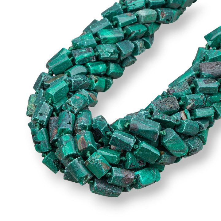 Malachite Satinato Matte Grezzo Cilindro Sasso Irregolare 6-8x9-12mm