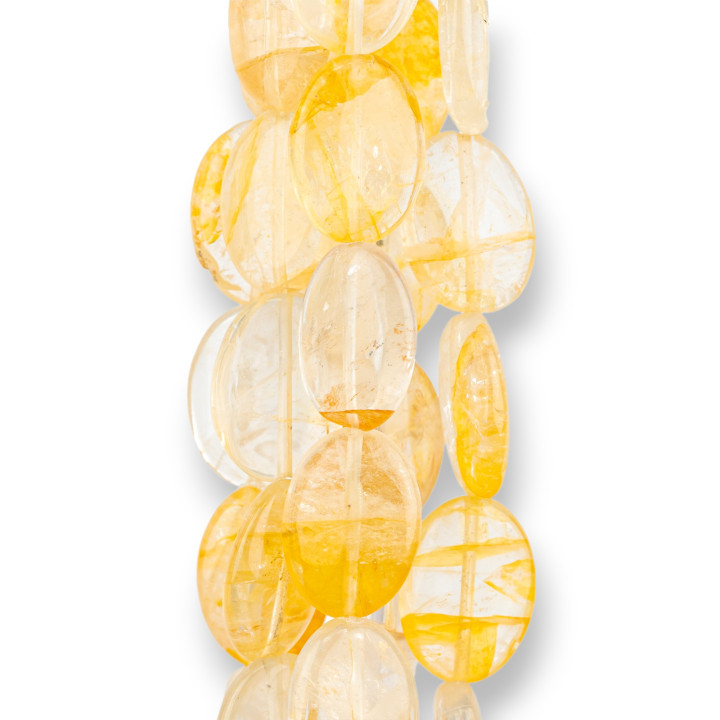 Quartz Hématoïde Jaune Ovale Plat 15x20mm