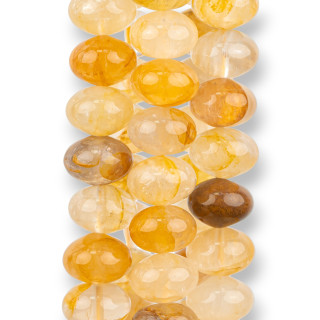 Gelber hämatoider Quarz Rondelle 14x10mm