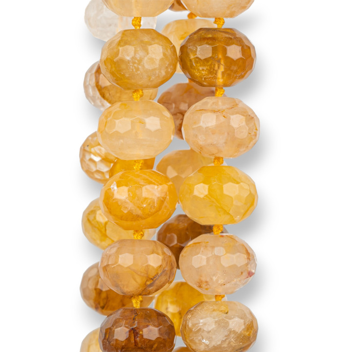 Quartz Hématoïde Jaune Rondelle Facette 14x10mm