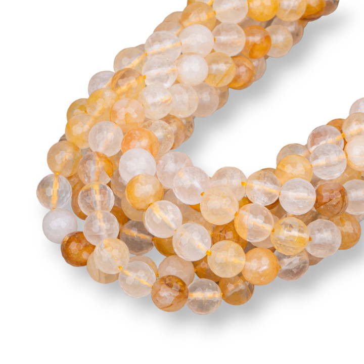 Faceted Yellow Hematoid Quartz 08mm