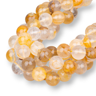 Cuarzo Hematoide Amarillo Redondo Liso 14mm