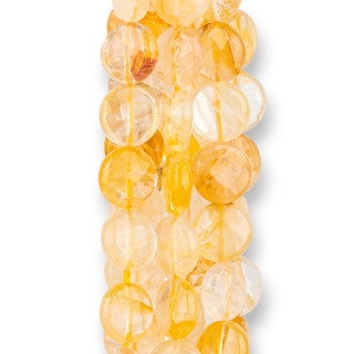 Cuarzo Hematoide Amarillo Facetado Redondo Plano 10mm