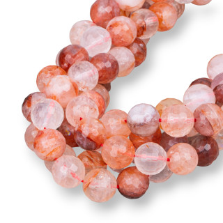 Quartz hématoïde rouge clair à facettes de 20 mm