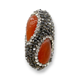 Markasit Strass Strassperlen Katzenauge Barrel 12x30mm 8St Orange