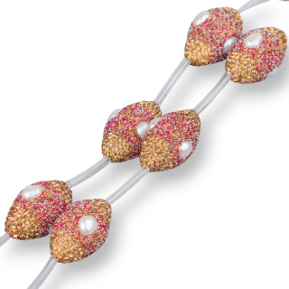 Marcasite Strand Beads Strass Component Barril con perlas de río 17x26mm 8pcs MOD8