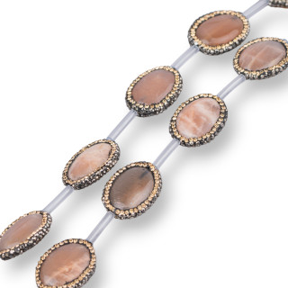 Markasit Strass Strassperlen mit Flachoval Rosa Mondstein 18x23mm 10St