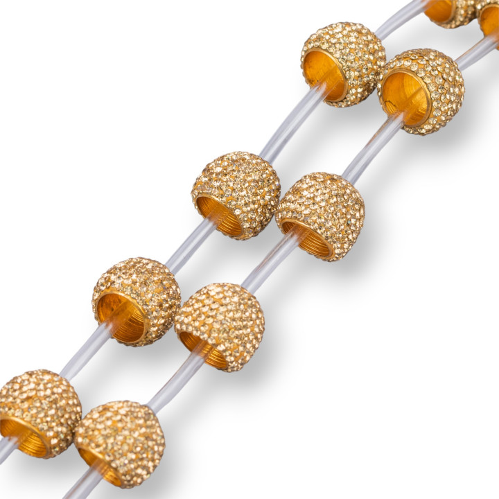 Markasit Strang Perlen Strass Cupole 15-16mm 11St Golden