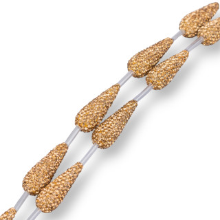 Markasit Strass Strassperlen Tropfen 10x28mm 9St Golden