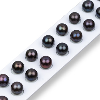 River Pearls 1 Round Hole (AAA) 9,0-9,5mm 12 Pairs Grey Thaiti