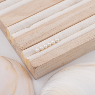 Perlas de Río Redondas con 1 Orificio (AAAA) 3,5-4,0mm 12 Pares Blanco