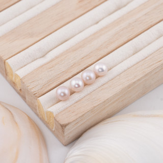 Rund 1 Loch Flussperlen (AAAA) 7,0-7,5mm 12 Paare Flieder