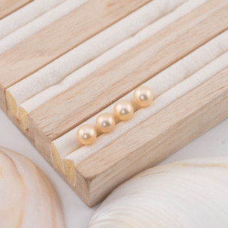 Perle di Fiume 1 Foro Tondo (AAAA)  7,0-7,5mm 12 Paia Rosa